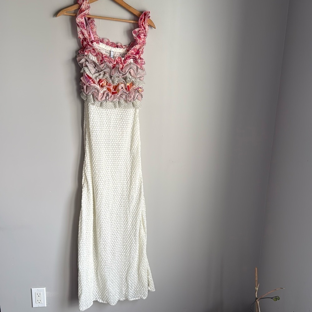 CHIO Long Knit Ruffle Dress in Print XS - Picture 2 of 12